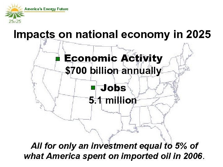 America’s Energy Future Impacts on national economy in 2025 Economic Activity $700 billion annually