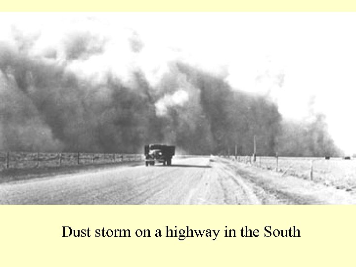 Dust storm on a highway in the South 