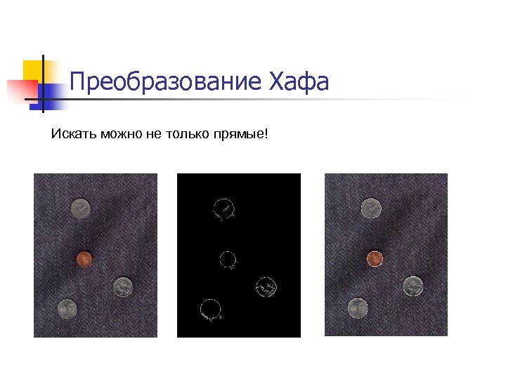 Преобразование Хафа Искать можно не только прямые! 