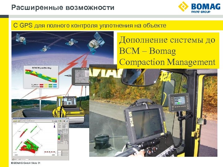 Расширенные возможности PS С GPS для полного контроля уплотнения на объекте Дополнение системы до