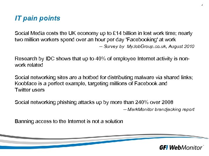 4 IT pain points Social Media costs the UK economy up to £ 14