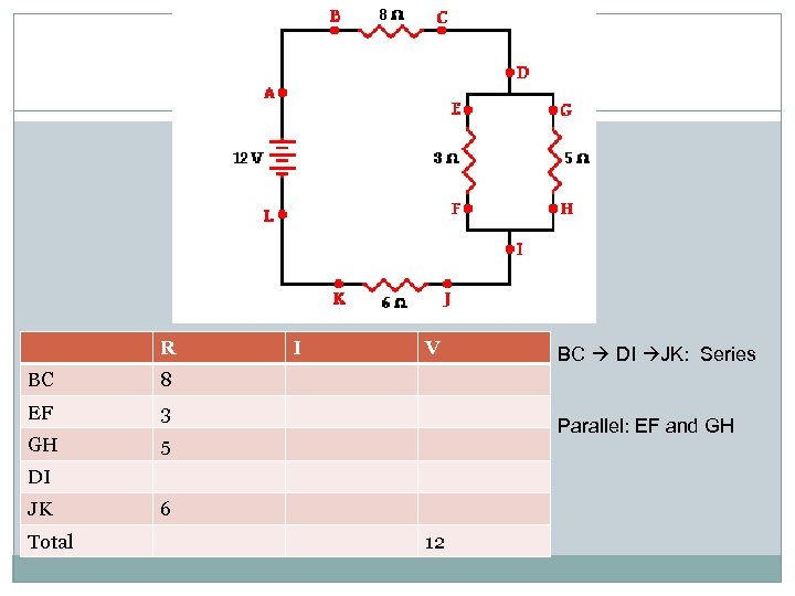 R BC 3 GH V 5 BC DI JK: Series 8 EF I Parallel: