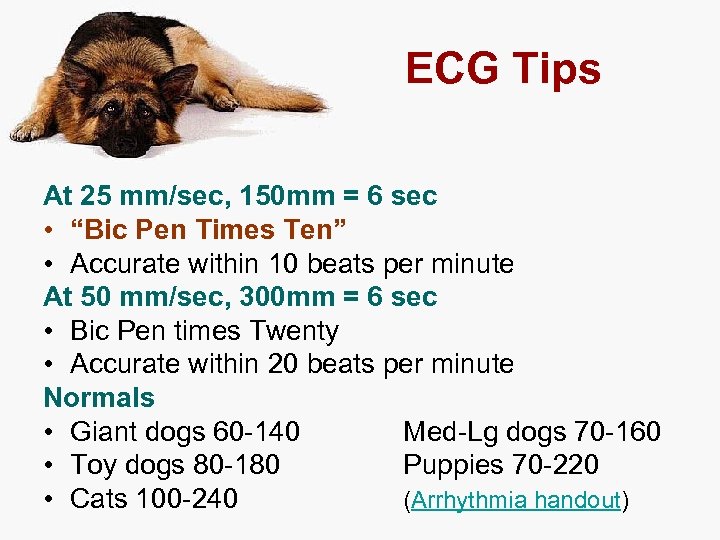 ECG Tips At 25 mm/sec, 150 mm = 6 sec • “Bic Pen Times