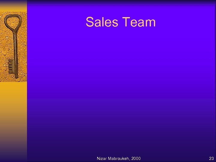 Sales Team Nizar Mabroukeh, 2000 23 