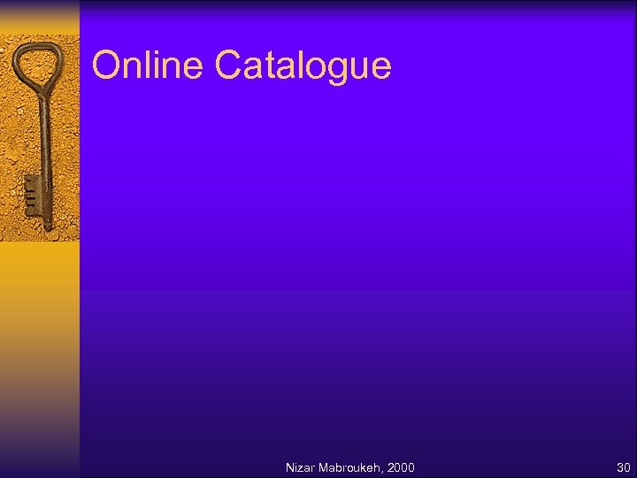 Online Catalogue Nizar Mabroukeh, 2000 30 