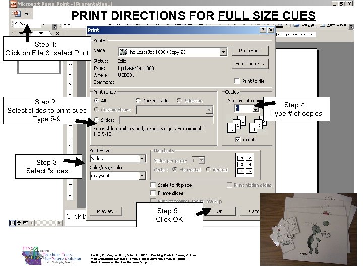 PRINT DIRECTIONS FOR FULL SIZE CUES Step 1: Click on File & select Print