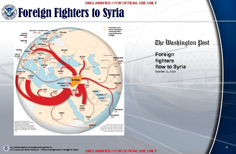 UNCLASSIFIED // FOR OFFICIAL USE ONLY Foreign Fighters to Syria Foreign fighters flow to