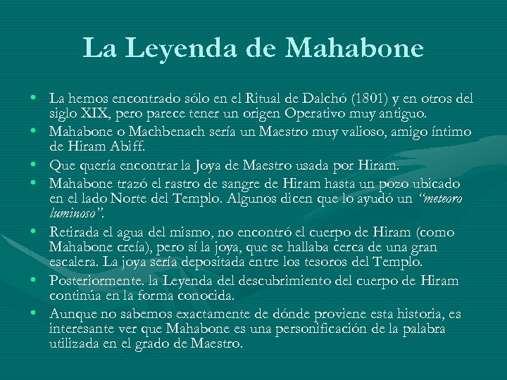 La Leyenda de Mahabone • La hemos encontrado sólo en el Ritual de Dalchó