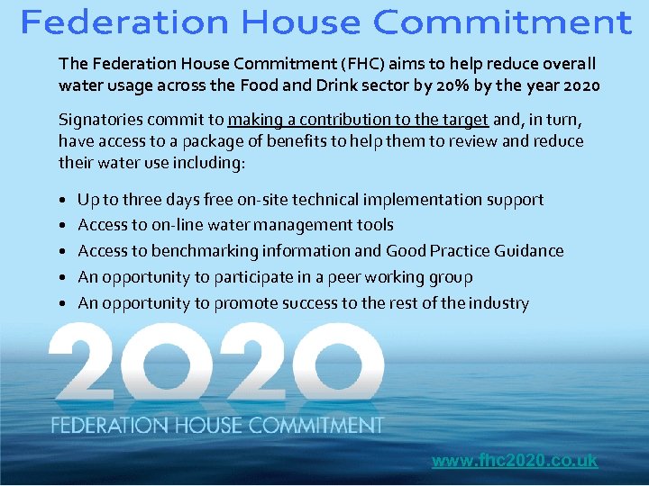 The Federation House Commitment (FHC) aims to help reduce overall water usage across the