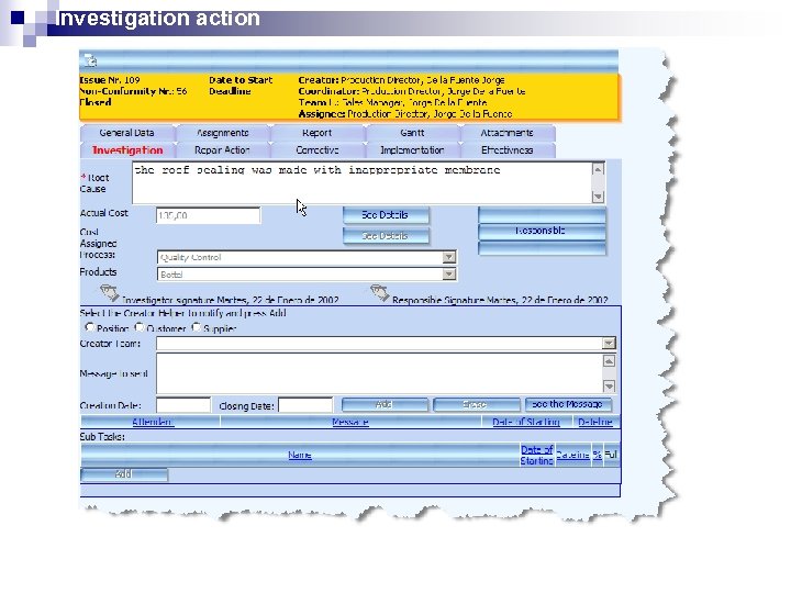 Investigation action 