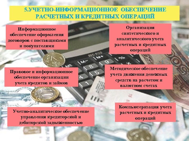 5. УЧЕТНО-ИНФОРМАЦИОННОЕ ОБЕСПЕЧЕНИЕ РАСЧЕТНЫХ И КРЕДИТНЫХ ОПЕРАЦИЙ Информационное обеспечение оформления договоров с поставщиками и