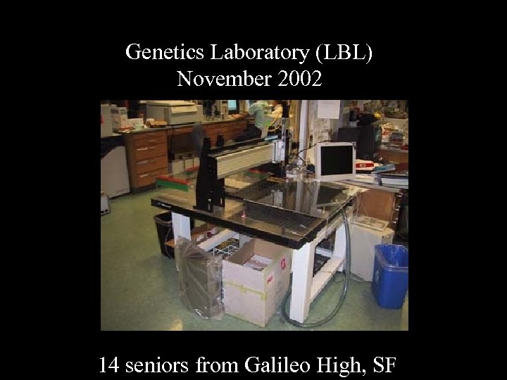 Genetics Laboratory (LBL) November 2002 14 seniors from Galileo High, SF 