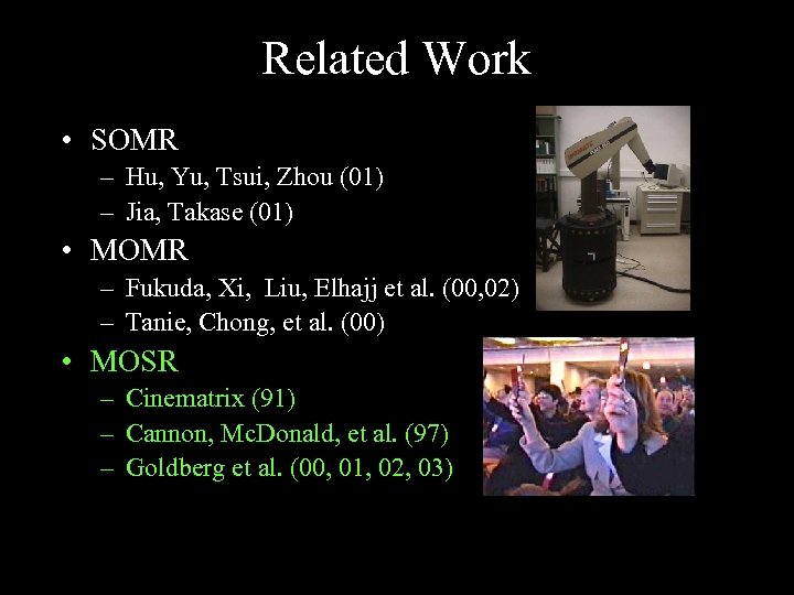 Related Work • SOMR – Hu, Yu, Tsui, Zhou (01) – Jia, Takase (01)