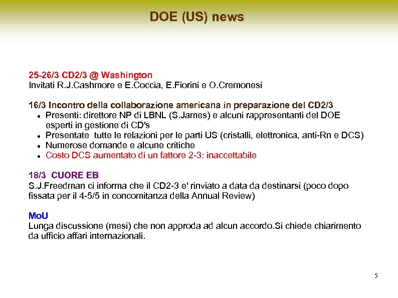 DOE (US) news 25 -26/3 CD 2/3 @ Washington Invitati R. J. Cashmore e