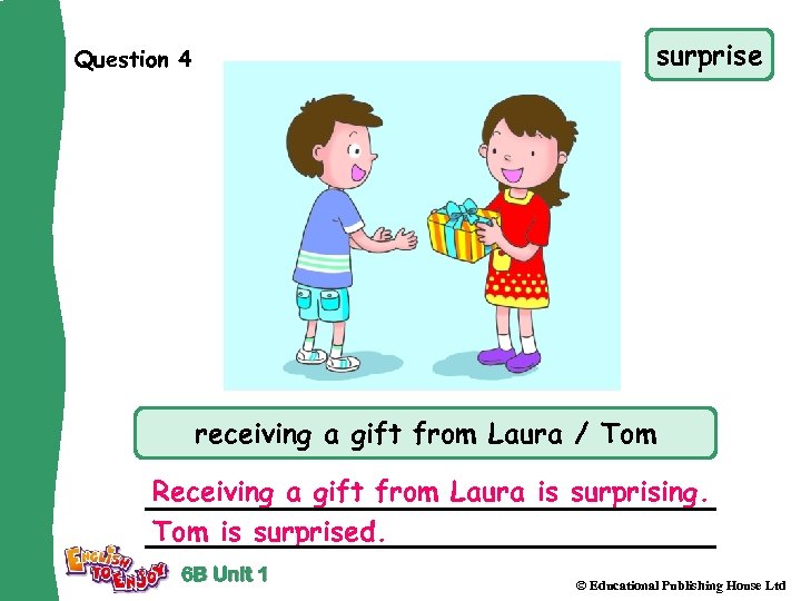 surprise Question 4 receiving a gift from Laura / Tom Receiving a gift from