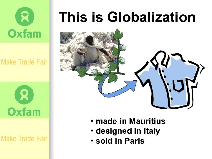 This is Globalization • made in Mauritius • designed in Italy • sold in