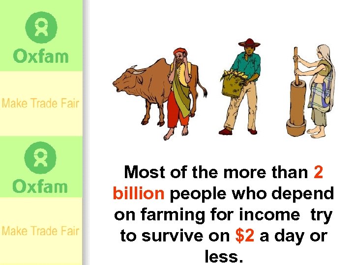 Most of the more than 2 billion people who depend on farming for income