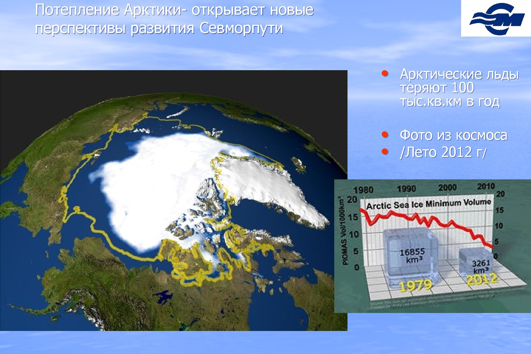 Потепление Арктики- открывает новые перспективы развития Севморпути • Арктические льды теряют 100 тыс. кв.