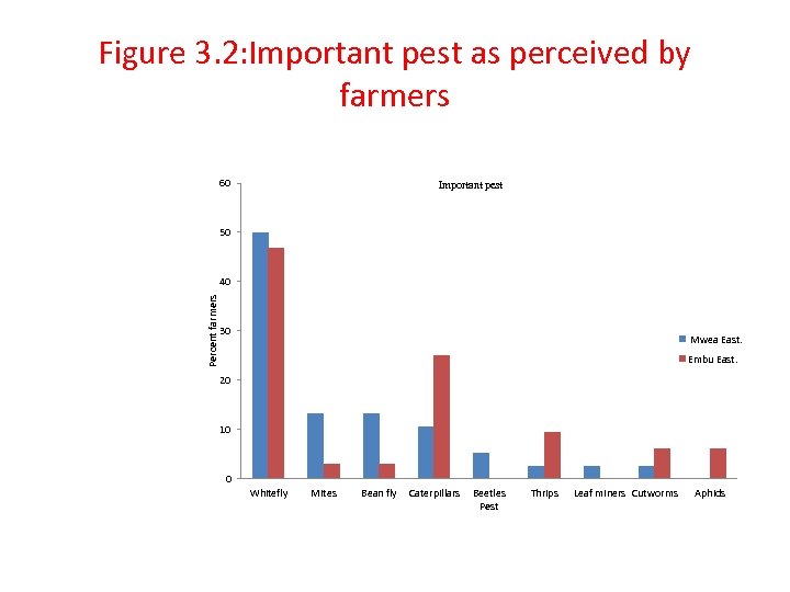 Figure 3. 2: Important pest as perceived by farmers 60 Important pest 50 Percent