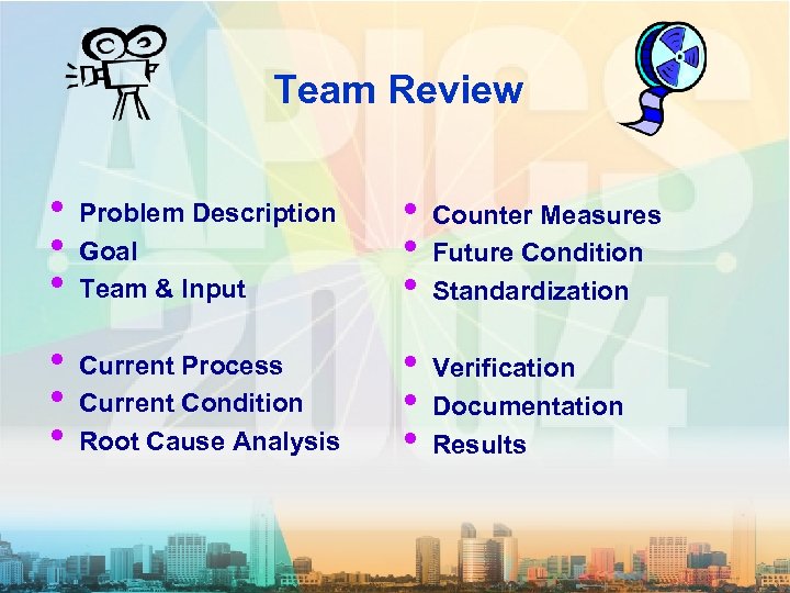 Team Review • • • Problem Description Goal Team & Input • • •