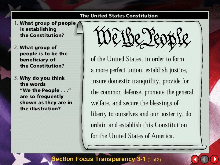 Section Focus Transparency 3 -1 (1 of 2) 