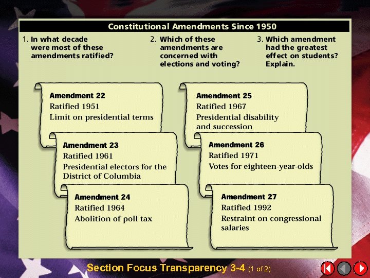 Section Focus Transparency 3 -4 (1 of 2) 