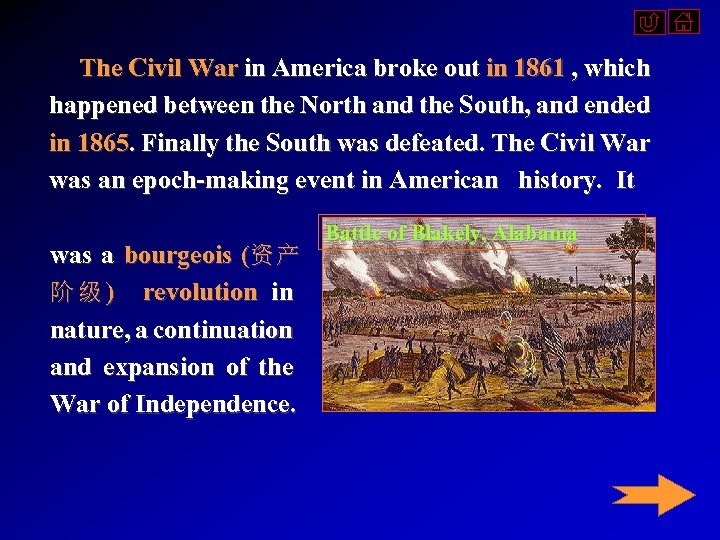  The Civil War in America broke out in 1861 , which happened between