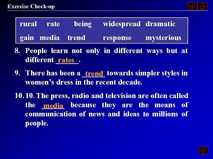 Exercise Check-up rural rate being widespread dramatic gain media trend response mysterious 8. People