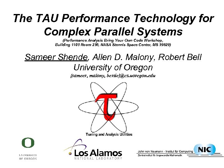 The TAU Performance Technology for Complex Parallel Systems (Performance Analysis Bring Your Own Code