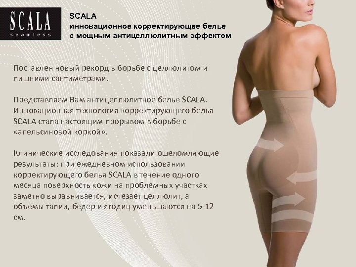 SCALA инновационное корректирующее белье с мощным антицеллюлитным эффектом Поставлен новый рекорд в борьбе с