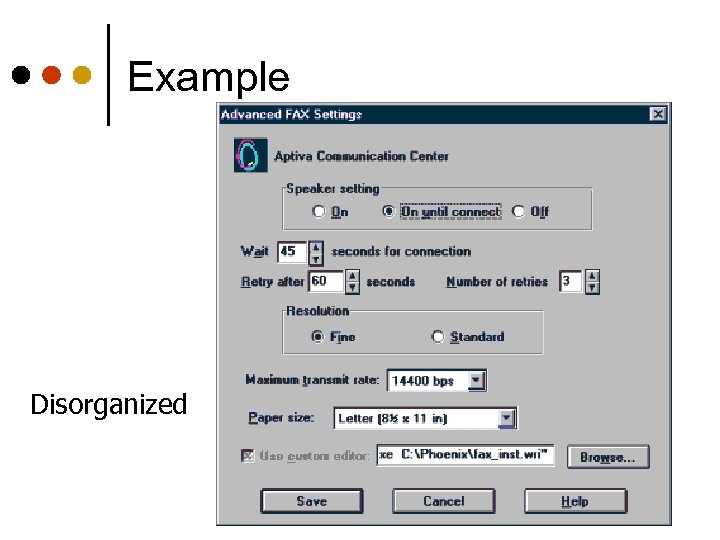Example Disorganized 