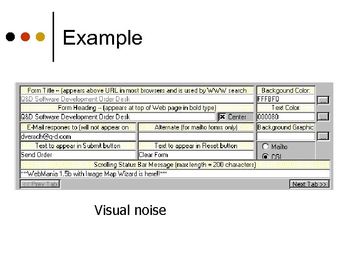 Example Visual noise 
