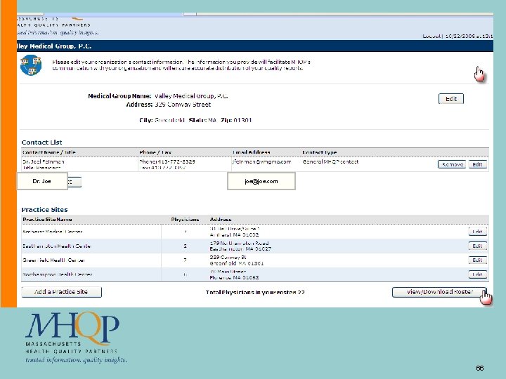 Dr. Joe joe@joe. com 66 