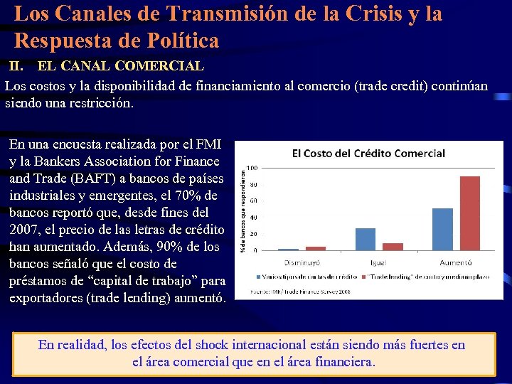 Los Canales de Transmisión de la Crisis y la Respuesta de Política II. EL