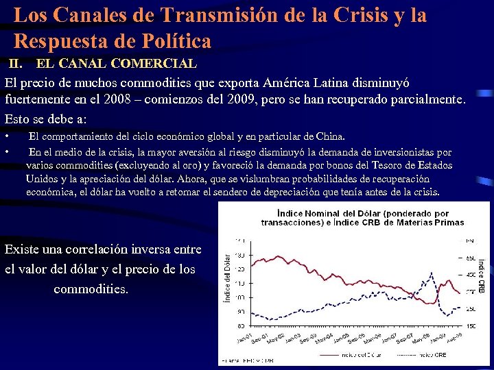 Los Canales de Transmisión de la Crisis y la Respuesta de Política II. EL