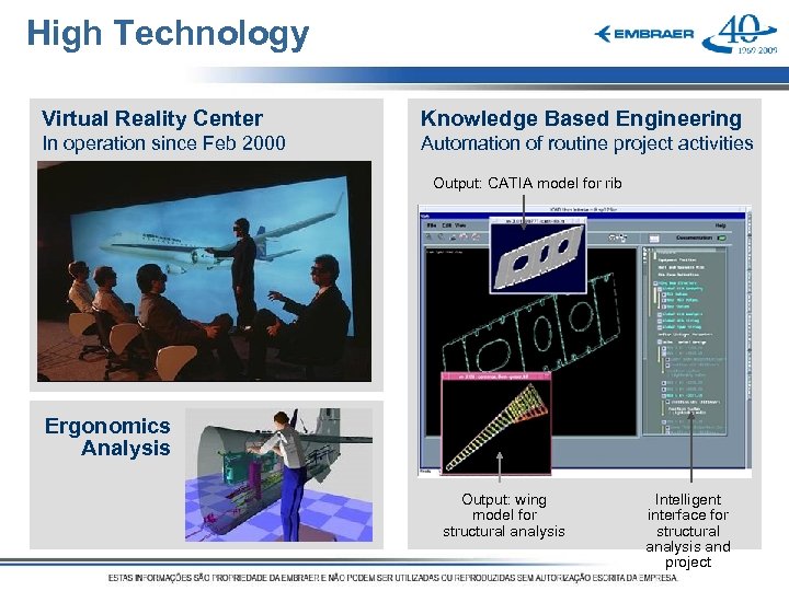 High Technology Virtual Reality Center Knowledge Based Engineering In operation since Feb 2000 Automation