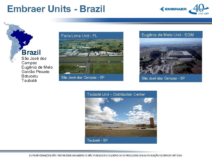 Embraer Units - Brazil Faria Lima Unit - FL Eugênio de Melo Unit -