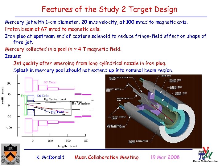 Features of the Study 2 Target Design Mercury jet with 1 -cm diameter, 20
