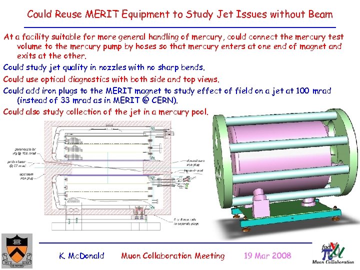 Could Reuse MERIT Equipment to Study Jet Issues without Beam At a facility suitable