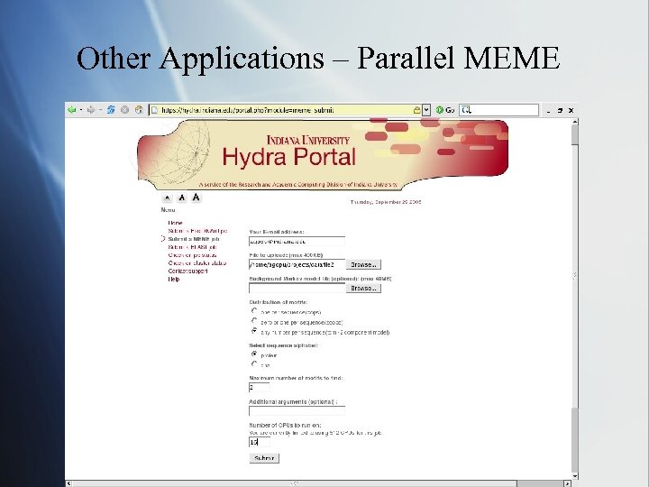 Other Applications – Parallel MEME 