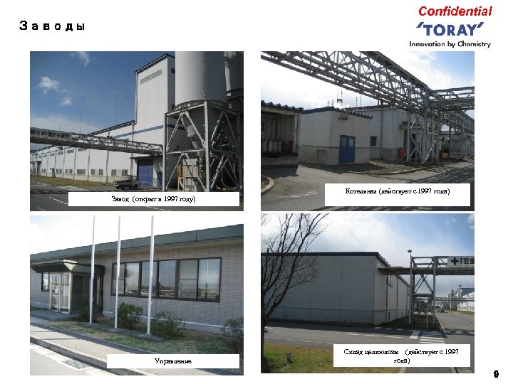 Confidential Заводы Котельная (действует с 1997 года) Завод (открыт в 1997 году) Управление Склад