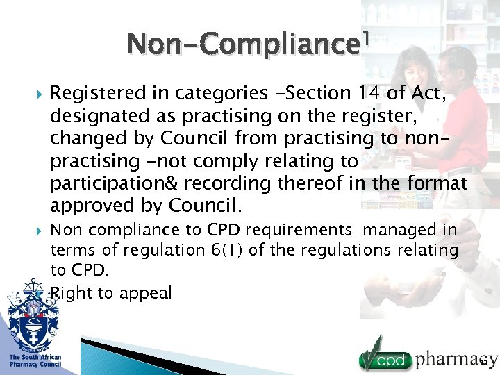 Non-Compliance 1 Registered in categories -Section 14 of Act, designated as practising on the