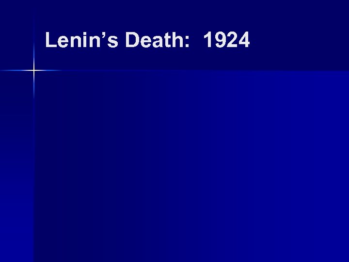 Lenin’s Death: 1924 