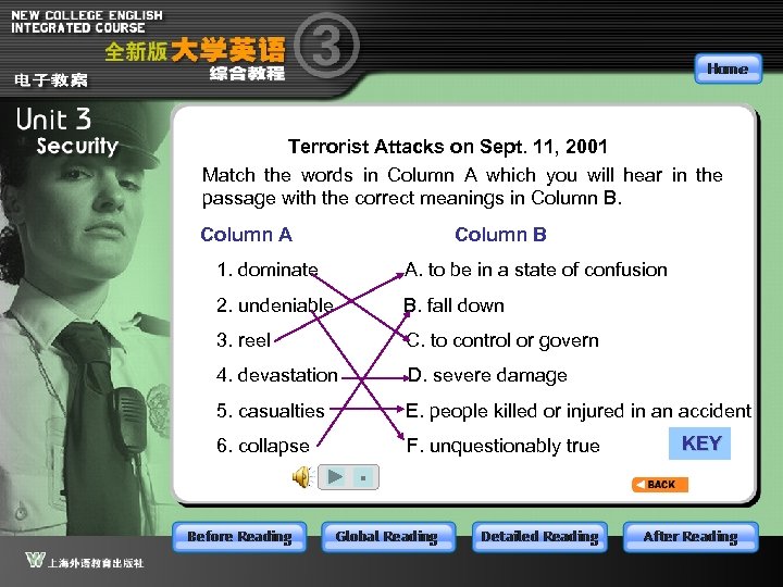 Terrorist Attacks on Sept. 11, 2001 Match the words in Column A which you