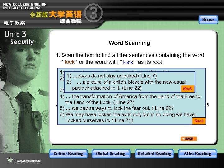 Word Scanning 1. Scan the text to find all the sentences containing the word