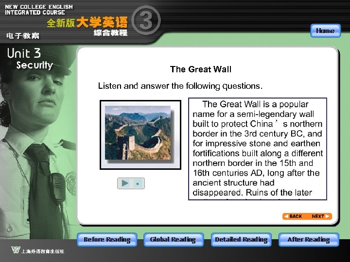 The Great Wall Listen and answer the following questions. ■ 