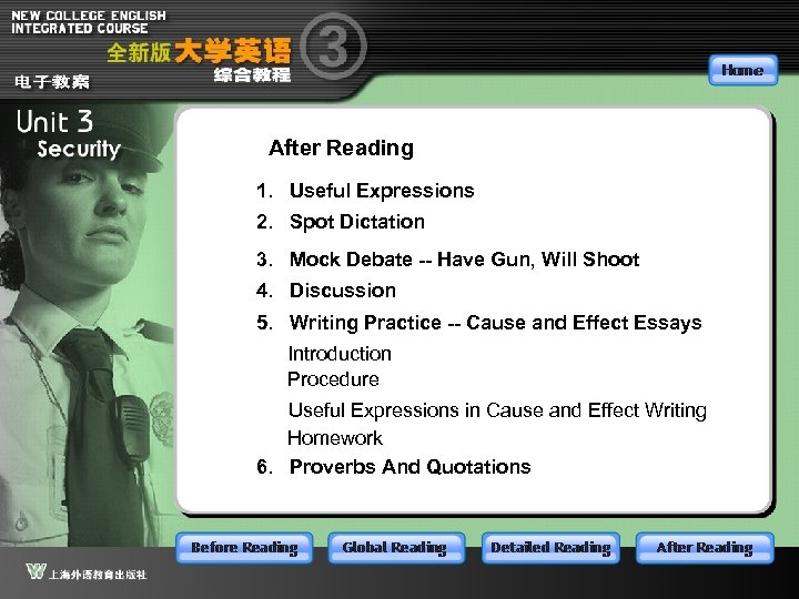 After Reading 1. Useful Expressions 2. Spot Dictation 3. Mock Debate -- Have Gun,