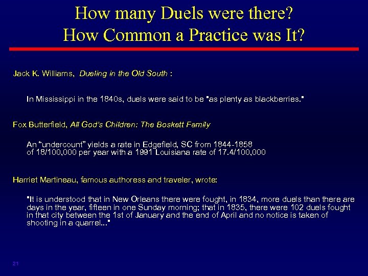 How many Duels were there? How Common a Practice was It? Jack K. Williams,