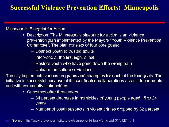 Successful Violence Prevention Efforts: Minneapolis Blueprint for Action • Description: The Minneapolis blueprint for