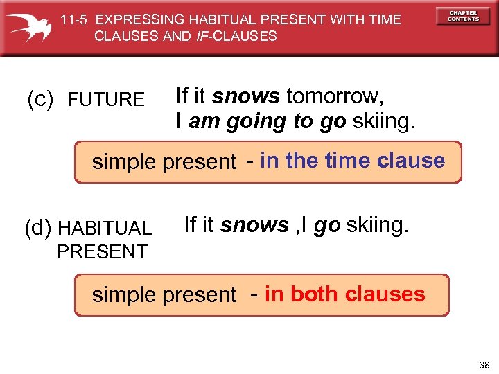 11 -5 EXPRESSING HABITUAL PRESENT WITH TIME CLAUSES AND IF-CLAUSES (c) FUTURE If it